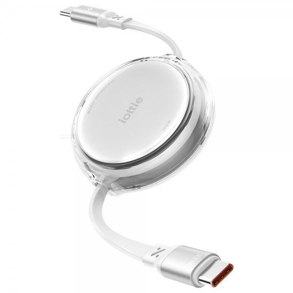 iOttie Kabel 100W optrækkelig USB-C 2-pak hvid