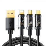 Joyroom Kabel 3-i-1 Hurtigopladningskabel 1.2m Sort