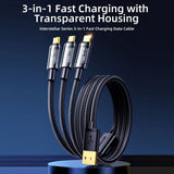 Joyroom Kabel 3-i-1 Hurtigopladningskabel 1.2m Sort