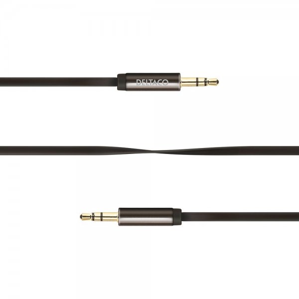 Deltaco Kabel 3.5mm Stereo Audio Kabel 1m Sort