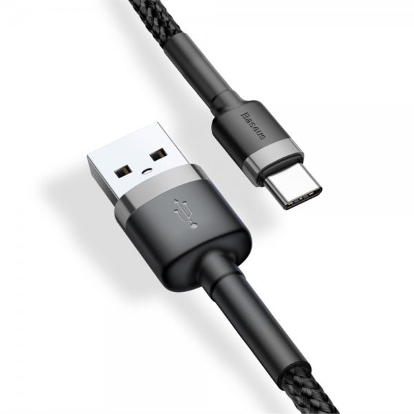 Baseus Kabel Cafule Cable USB-A/USB-C 3m Grå Sort
