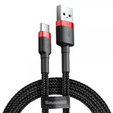 Baseus Kabel Cafule Cable USB-A/USB-C 3m Rød Sort