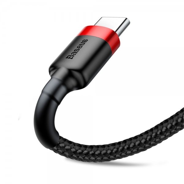 Baseus Kabel Cafule Cable USB-A/USB-C 3m Rød Sort