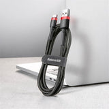 Baseus Kabel Cafule Cable USB-A/USB-C 3m Rød Sort