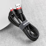 Baseus Kabel Cafule Cable USB-A/USB-C 3m Rød Sort