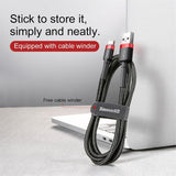 Baseus Kabel Cafule Cable USB-A/USB-C 3m Rød Sort