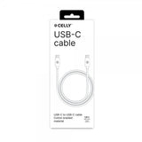 Celly Kabel Cotton Braided USB-C til USB-C 1.5m Hvid