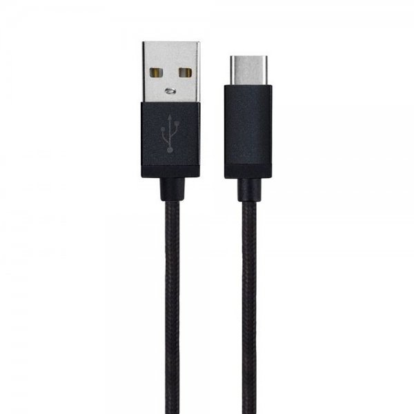 Xqisit Kabel Flettet USB-A til USB-C 1.8m Sort