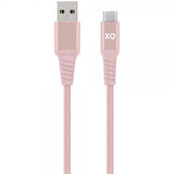 Xqisit Kabel Flettet USB-A til USB-C 2m Rosaguld