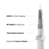 Nomad Kabel Kevlar USB-C 1.5m Hvid