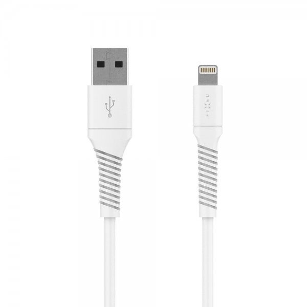 Fixed Kabel Liquid Silikone USB-A/Lightning 1.2m Hvid