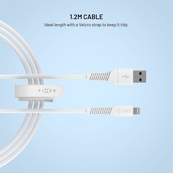Fixed Kabel Liquid Silikone USB-A/Lightning 1.2m Hvid