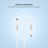 Fixed Kabel Liquid Silicone USB-C/Lightning 1,2 m Hvid