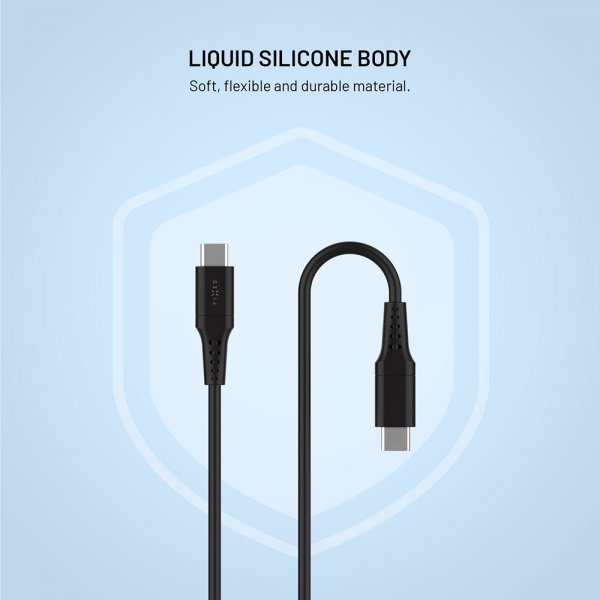 Fixed Kabel Liquid Silicone USB-C/USB-C 0.3m Sort