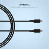 Fixed Kabel Liquid Silicone USB-C/USB-C 0.3m Sort