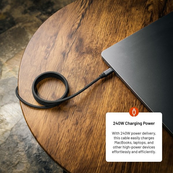Fixed Kabel Magnetisk USB-C til USB-C 240W 1.2m