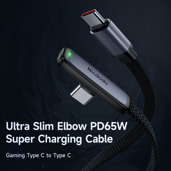 Kabel USB-C til USB-C Vinklet Mobil Gaming 1.8m