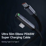 Kabel USB-C til USB-C Vinklet Mobil Gaming 1.8m
