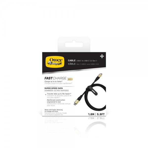 Otterbox Kabel Premium USB-C til USB-C 3.2 Gen 1 Kabel 1.8m 100W Black Shimmer
