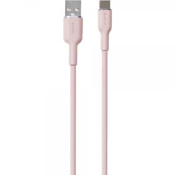Puro Kabel Soft Charge & Sync-kabel USB-A/USB-C 1,5 m Rosa
