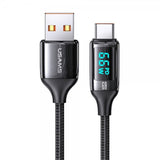 USAMS Kabel U78 Display USB-A/USB-C 1.2 m Sort