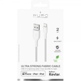 Puro Kabel Ultra Strong Fabric Cable USB-A/Lightning 2m Hvid