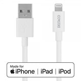 Deltaco Kabel USB-A-kabel med Lightning-stik 1m Hvid