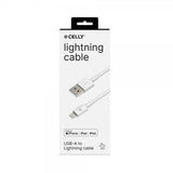 Celly Kabel USB-A til Lightning 2m Hvid