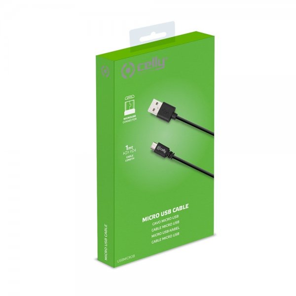 Celly Kabel USB-A til Micro-USB 1M Sort