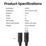 Ugreen Kabel USB-C forlængerkabel 100W 4K 1m