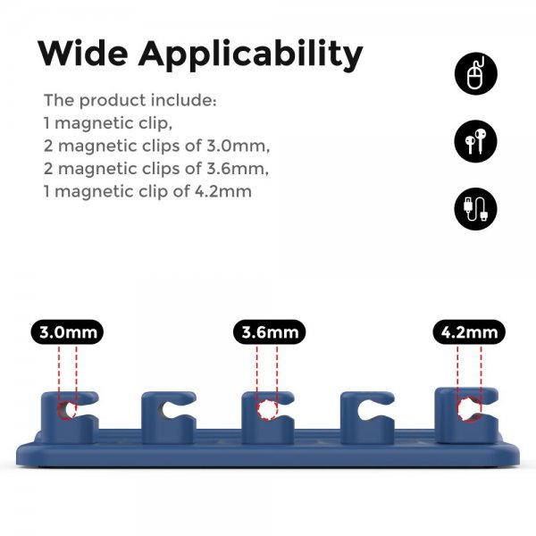 Ahastyle Kabelholder WG104 Magnetisk Blå