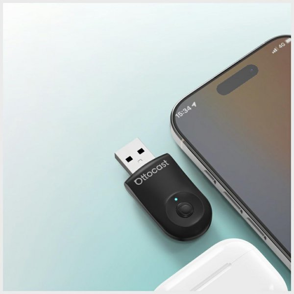 Ottocast Mini Trådløs Apple CarPlay/Android Auto Adapter