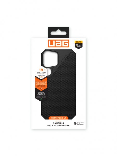 Urban Armor Gear (UAG) Samsung Galaxy S25 Ultra Cover Metropolis LT MagSafe Kevlar Black