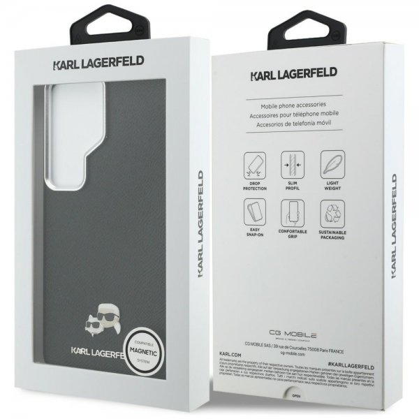 Karl Lagerfeld Samsung Galaxy S26 Ultra Cover Saffiano MagSafe Sort
