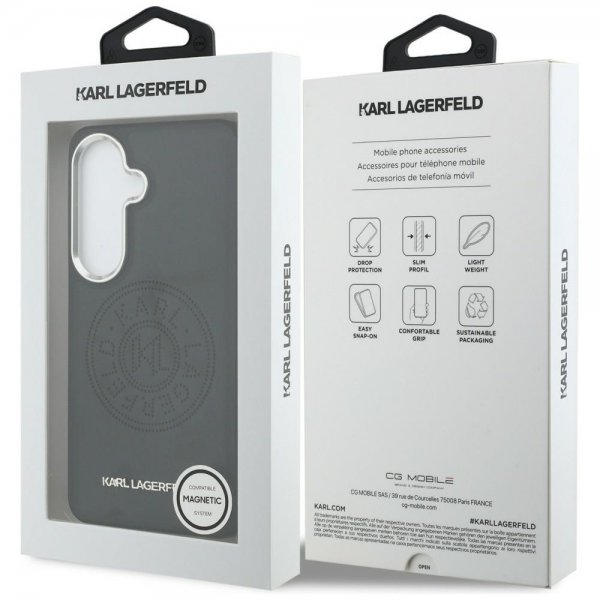Karl Lagerfeld Samsung Galaxy S26 Cover Perforated Logo MagSafe Sort