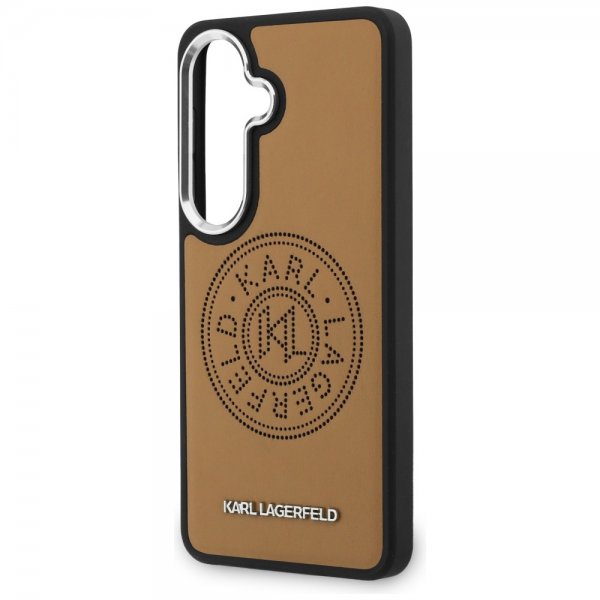 Karl Lagerfeld Samsung Galaxy S26 Plus Cover Perforated Logo MagSafe Brun