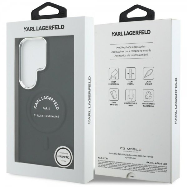 Karl Lagerfeld Samsung Galaxy S26 Ultra Cover Præget MagSafe RSG Sort
