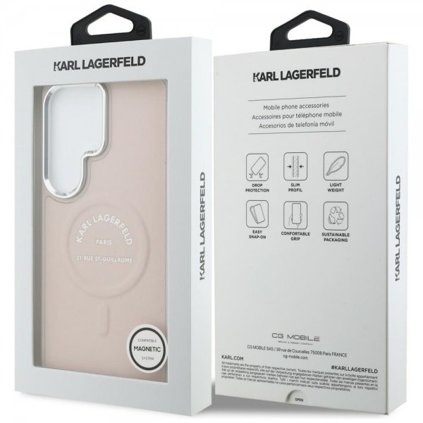 Karl Lagerfeld Samsung Galaxy S26 Ultra Cover Præget MagSafe RSG Rosa