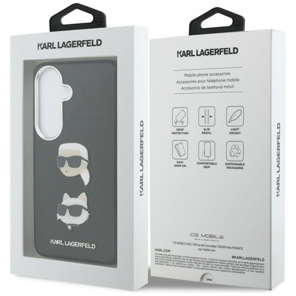 Karl Lagerfeld Samsung Galaxy S26 Plus Cover Saffiano Karl & Choupette Sort