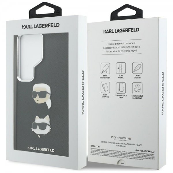 Karl Lagerfeld Samsung Galaxy S26 Ultra Cover Saffiano Karl & Choupette Sort