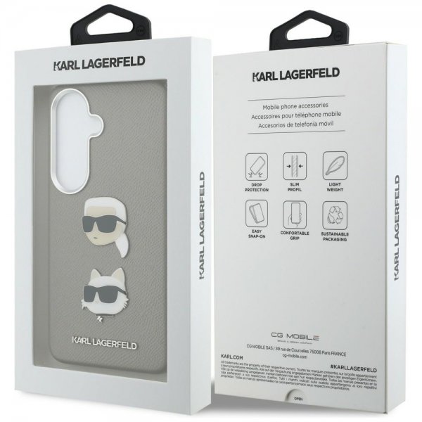 Karl Lagerfeld Samsung Galaxy S26 Cover Saffiano Karl & Choupette Silver