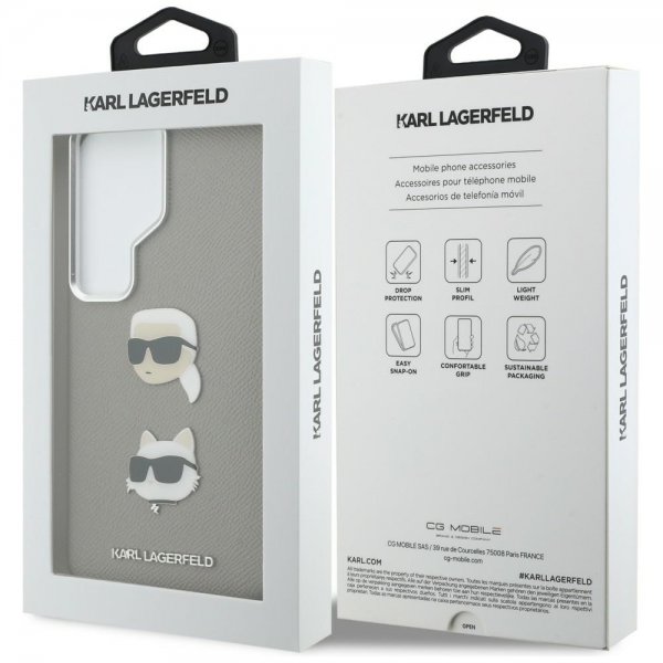 Karl Lagerfeld Samsung Galaxy S26 Ultra Cover Saffiano Karl & Choupette Silver