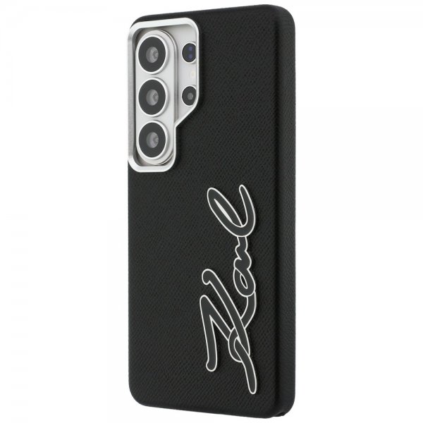 Karl Lagerfeld Samsung Galaxy S26 Ultra Cover Metal Logo Grained Sort