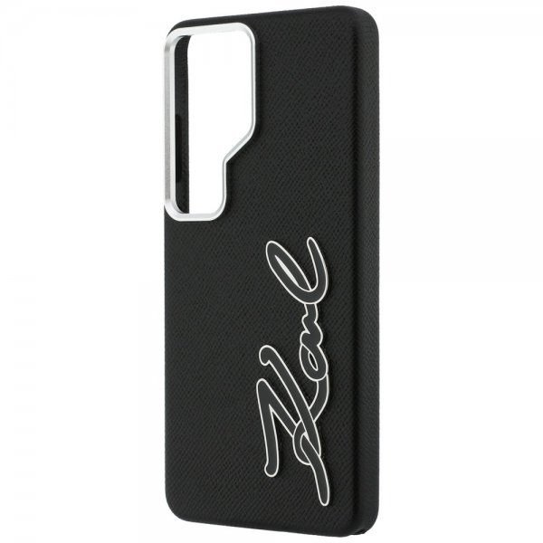 Karl Lagerfeld Samsung Galaxy S26 Ultra Cover Metal Logo Grained Sort