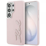 Karl Lagerfeld Samsung Galaxy S26 Ultra Cover Metal Logo Grained Rosa