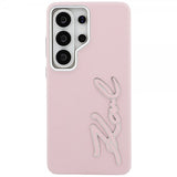 Karl Lagerfeld Samsung Galaxy S26 Ultra Cover Metal Logo Grained Rosa