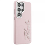 Karl Lagerfeld Samsung Galaxy S26 Ultra Cover Metal Logo Grained Rosa
