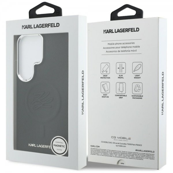 Karl Lagerfeld Samsung Galaxy S26 Ultra Cover Embossed MagSafe Sort