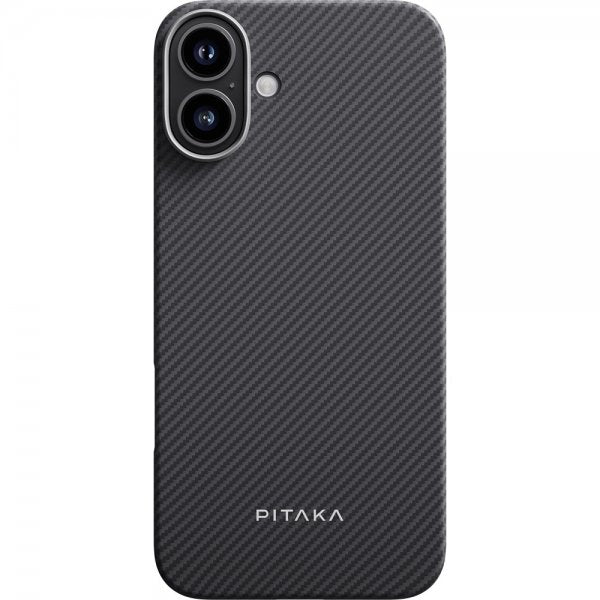 Pitaka iPhone 16 Cover Ultra-Slim Case MagSafe Sort/Grå Twill