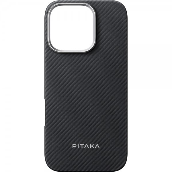 Pitaka iPhone 16 Pro Cover Ultra-Slim Case MagSafe Black/Grey Twill